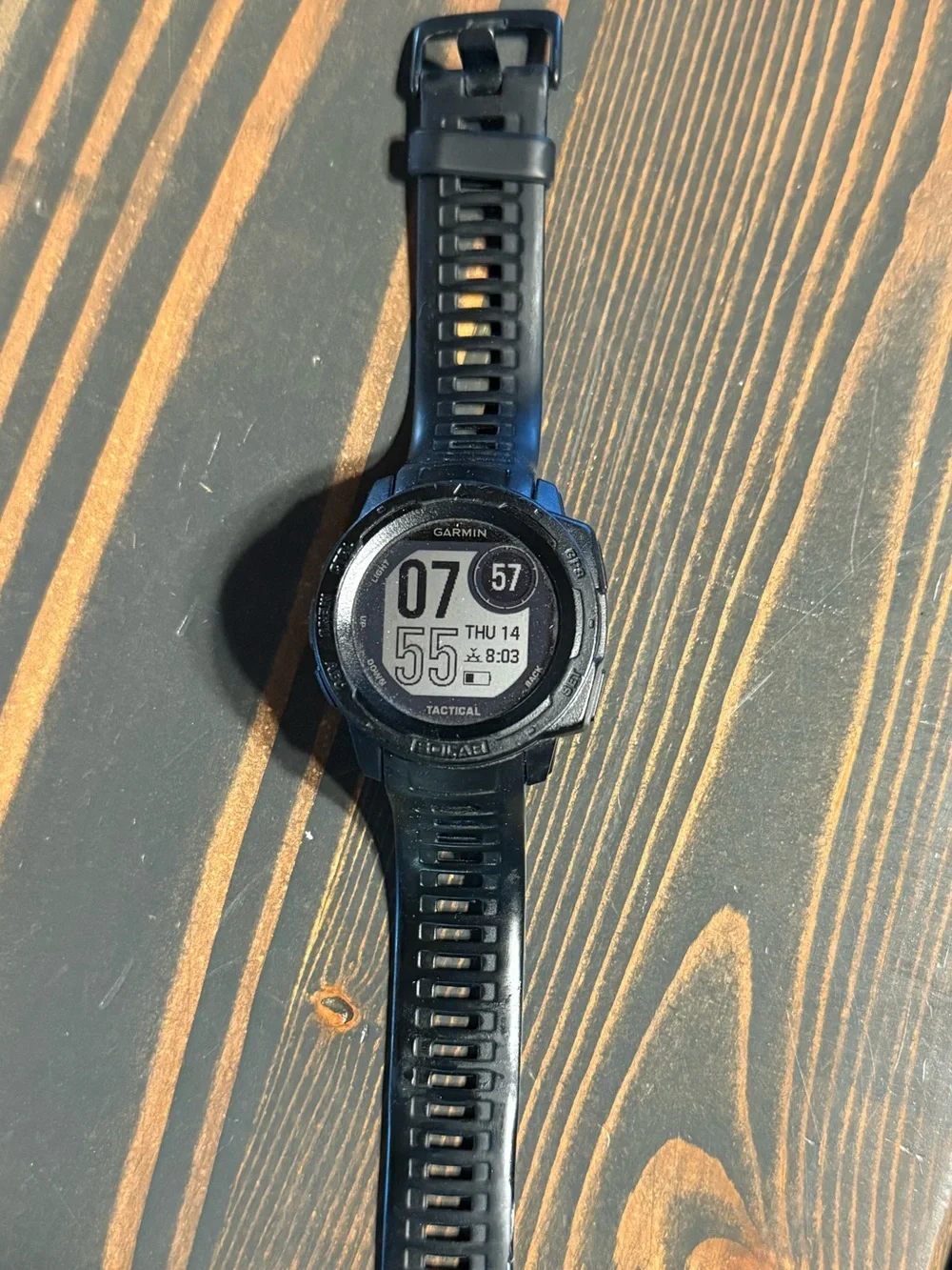 Garmin Black Instinct Solar Adventure Smartwatch with Charging Cable